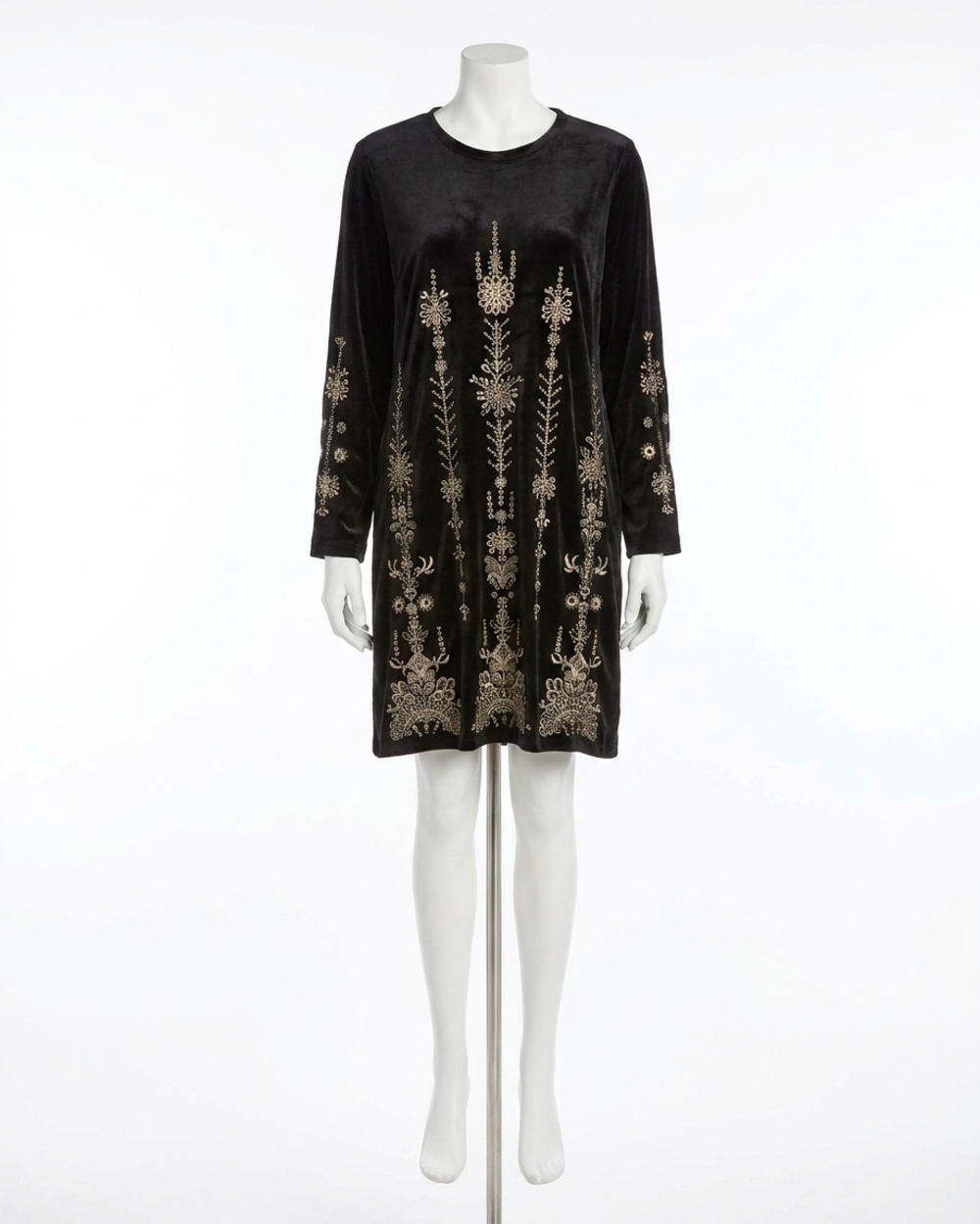 NEW JOHNNY WAS bounce velour kimono sleeve dress in black